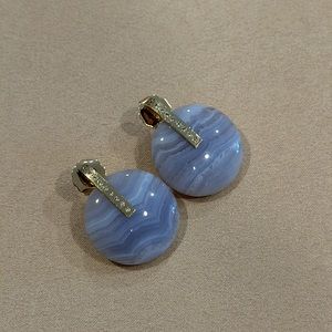 New Marcia Moran blue lace earrings